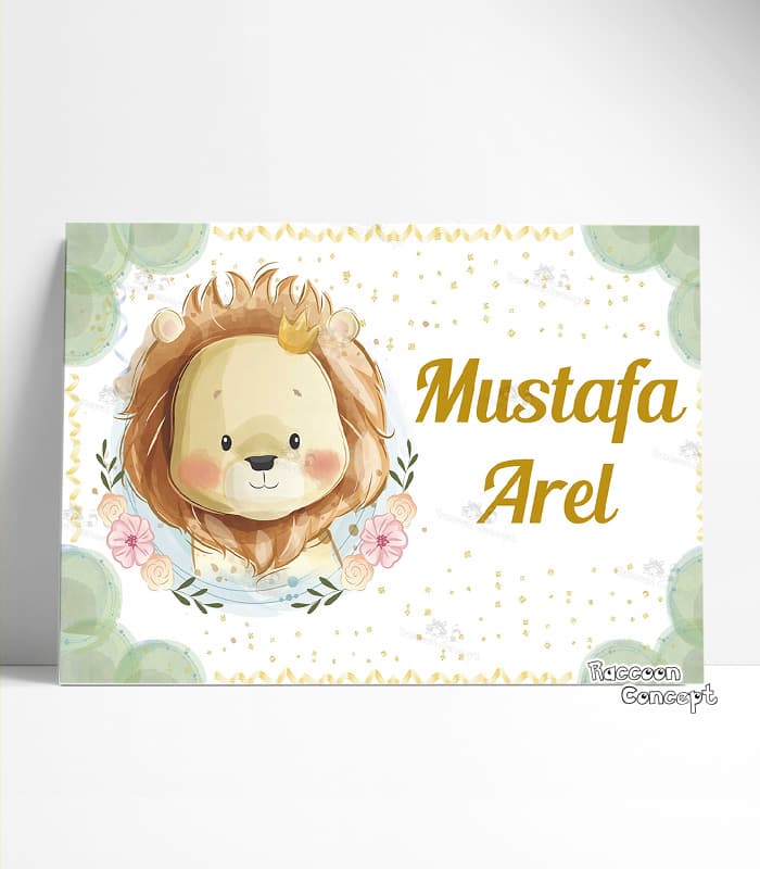 Aslan Temalı Doğum Günü Afişi