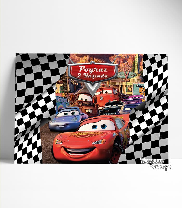 Şimşek McQueen Temalı Doğum Günü Afişi