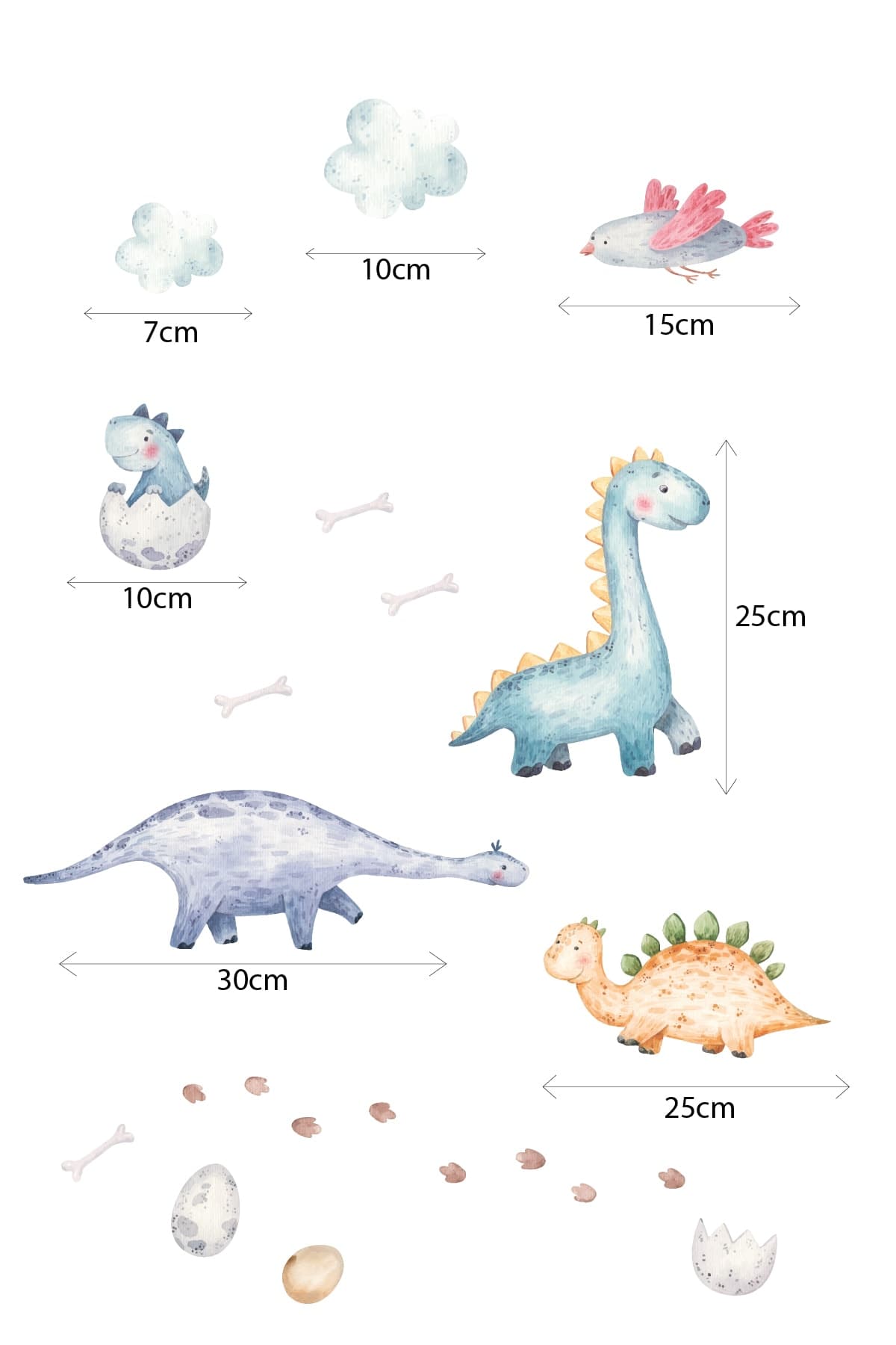 Dinozor Temalı Çocuk Odası Duvar Sticker Seti — görsel 2