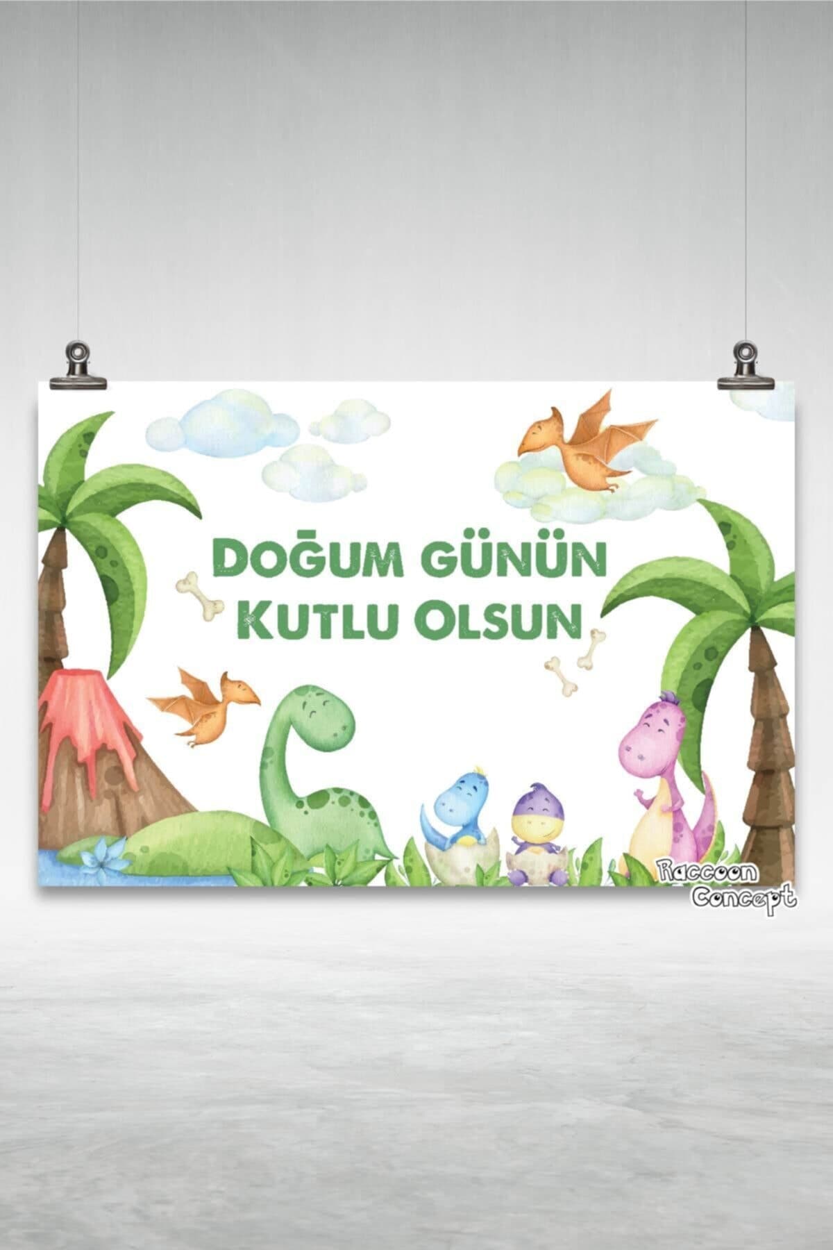 Sevimli Dinozorlar Doğum Günü Afişi