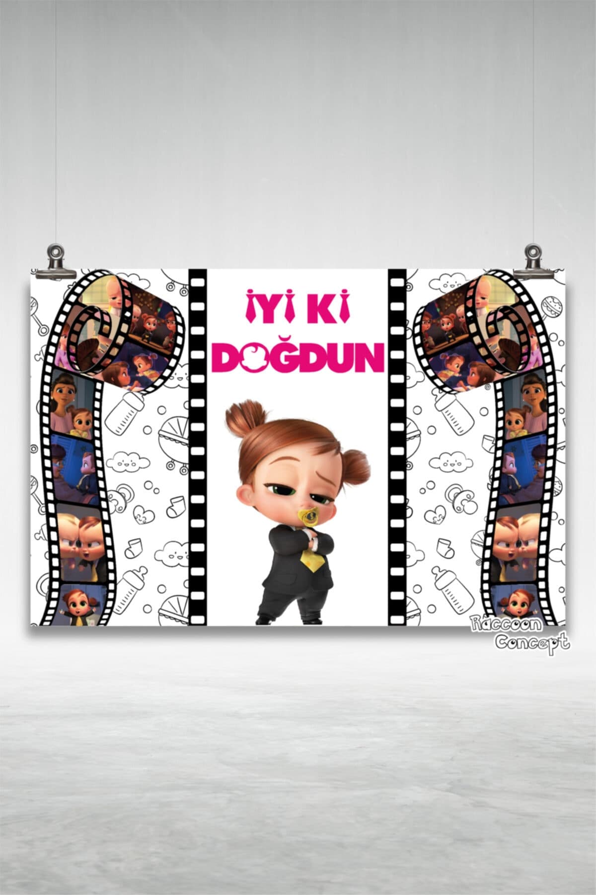 Boss Baby Temalı Doğum Günü Afişi 2