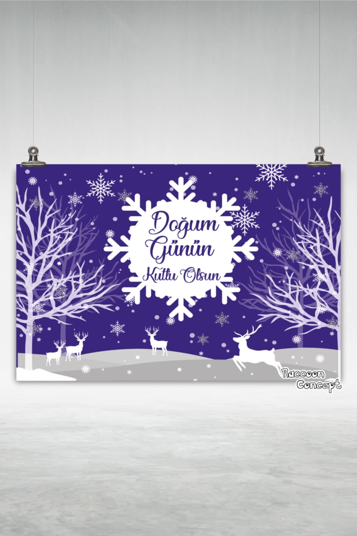 Kış Konsepti Doğum Günü Afişi 5
