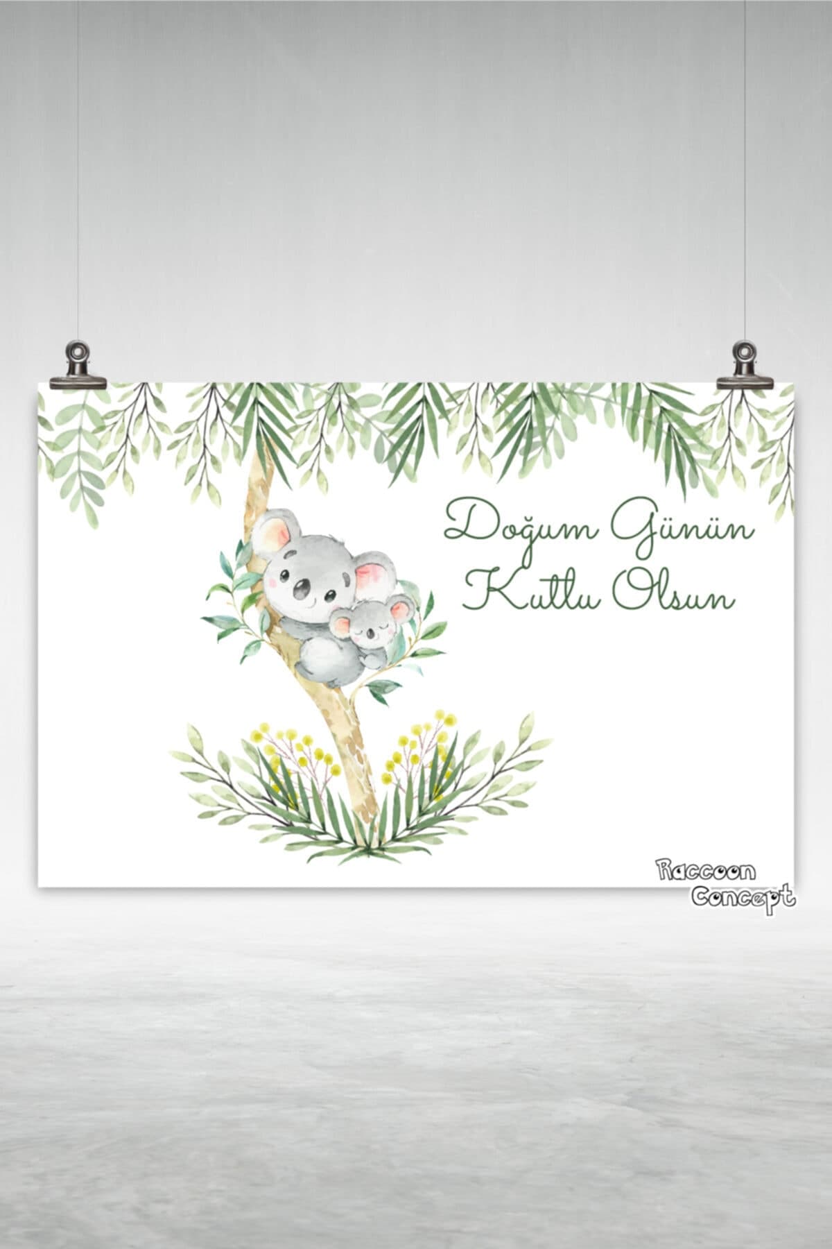 Koala Konsepti Doğum Günü Afişi