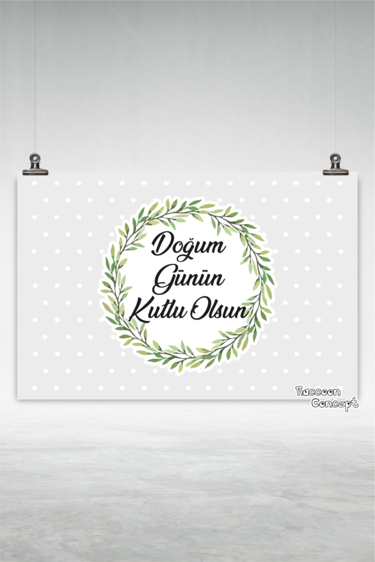 Defne Yapraklı Doğum Günü Afişi