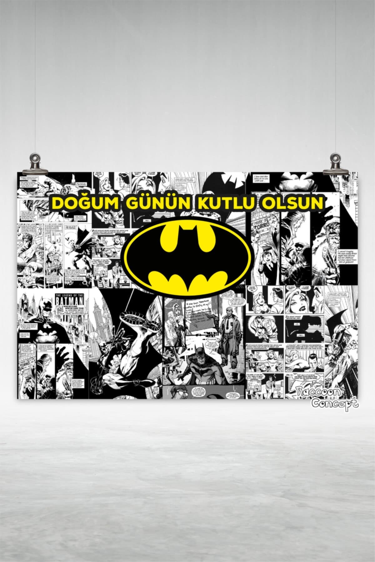 Batman Temalı Doğum Günü Afişi