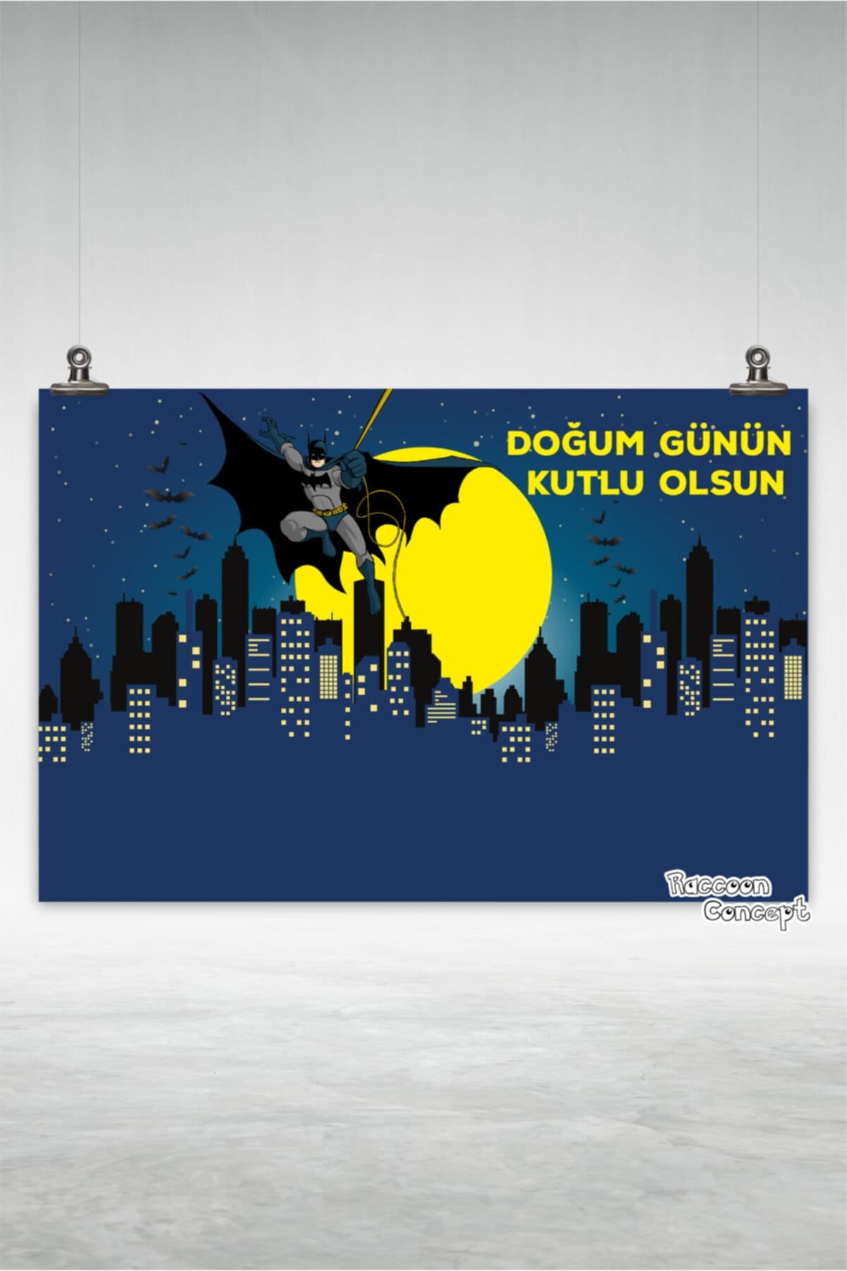 Gece Mavisi Batman Doğum Günü Afişi