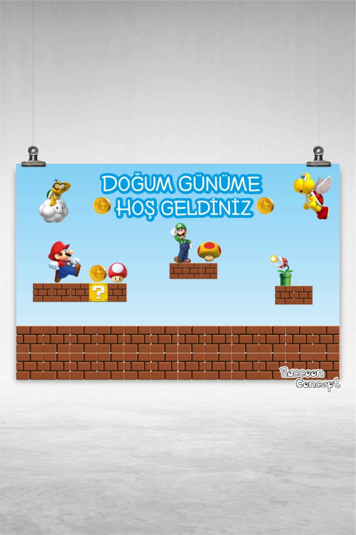 Super Mario Doğum Günü Afişi