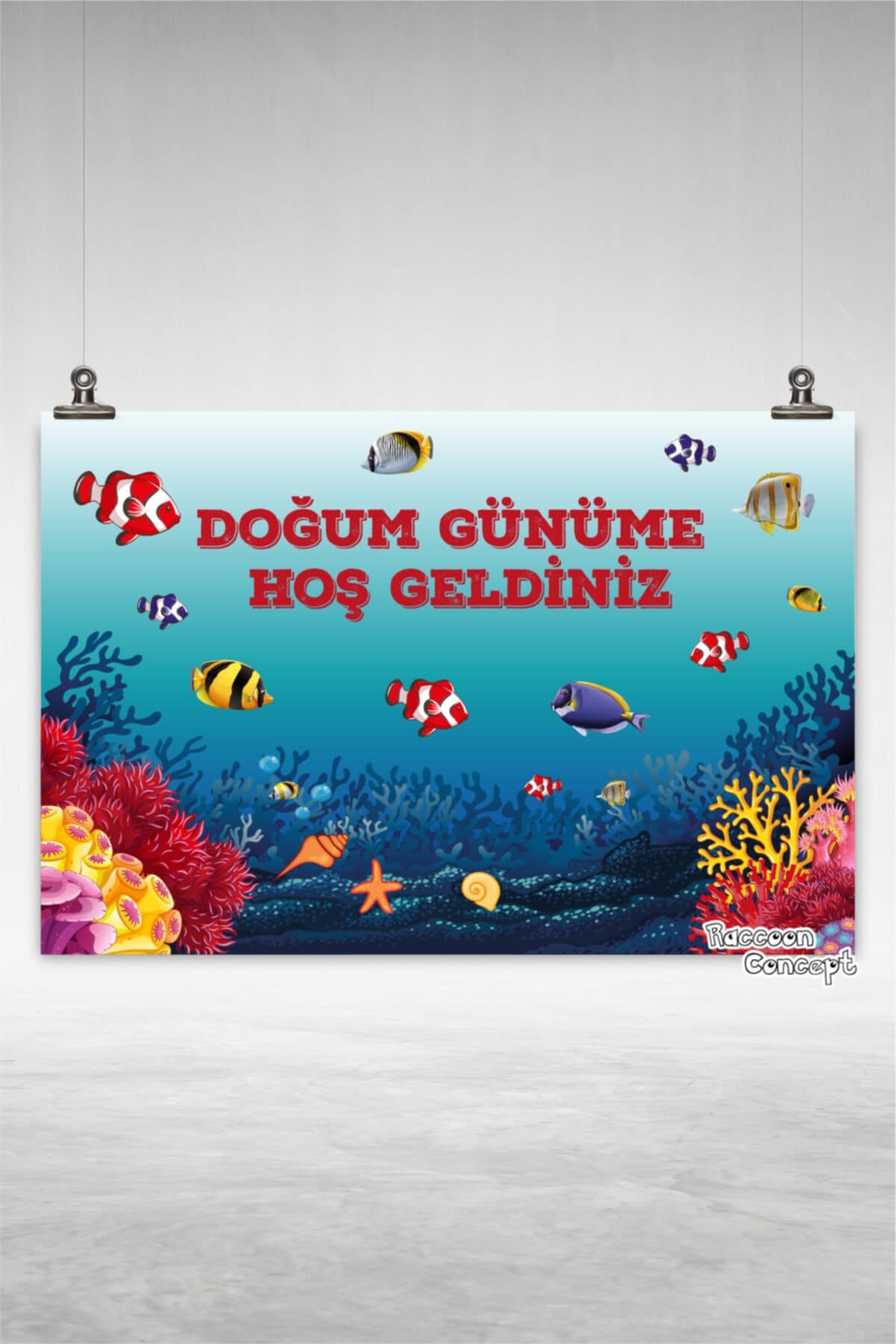 Denizaltı Konsepti Doğum Günü Afişi
