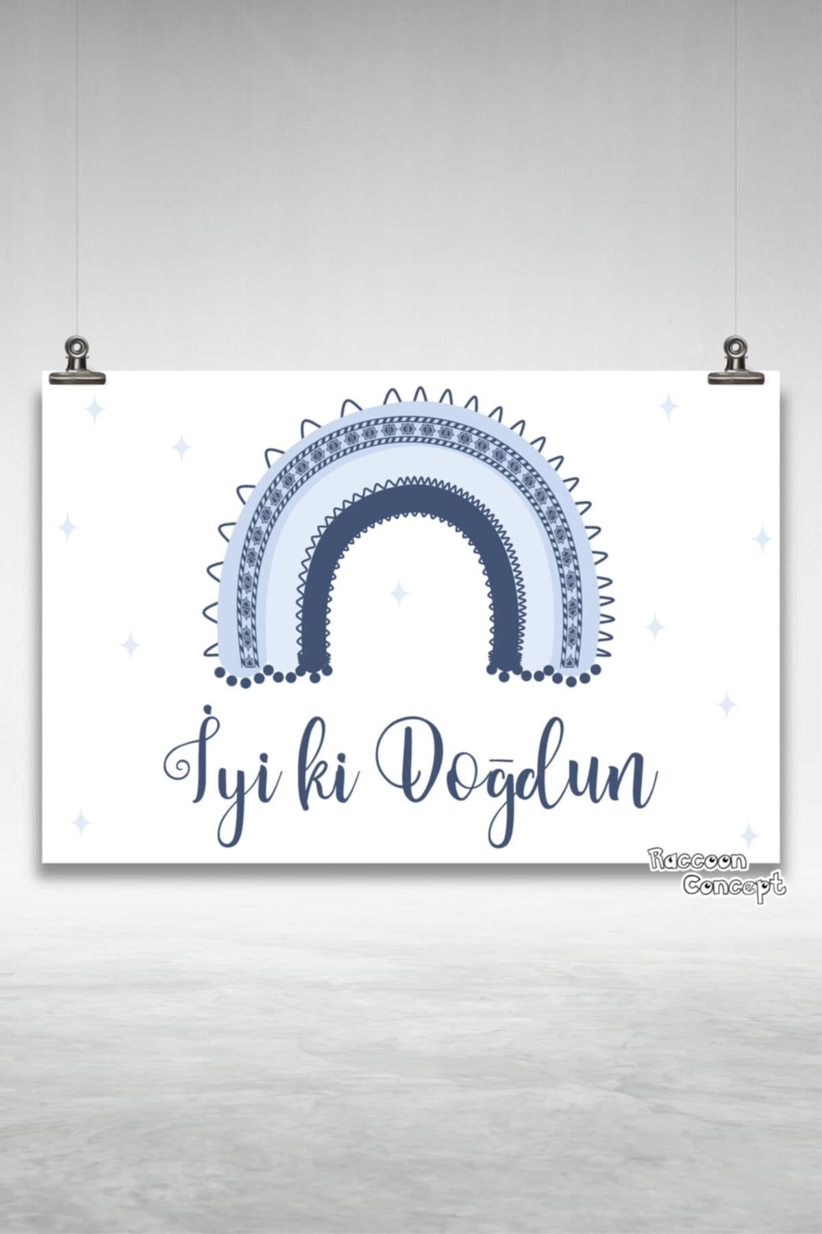 Bohem Gökkuşağı Doğum Günü Afişi