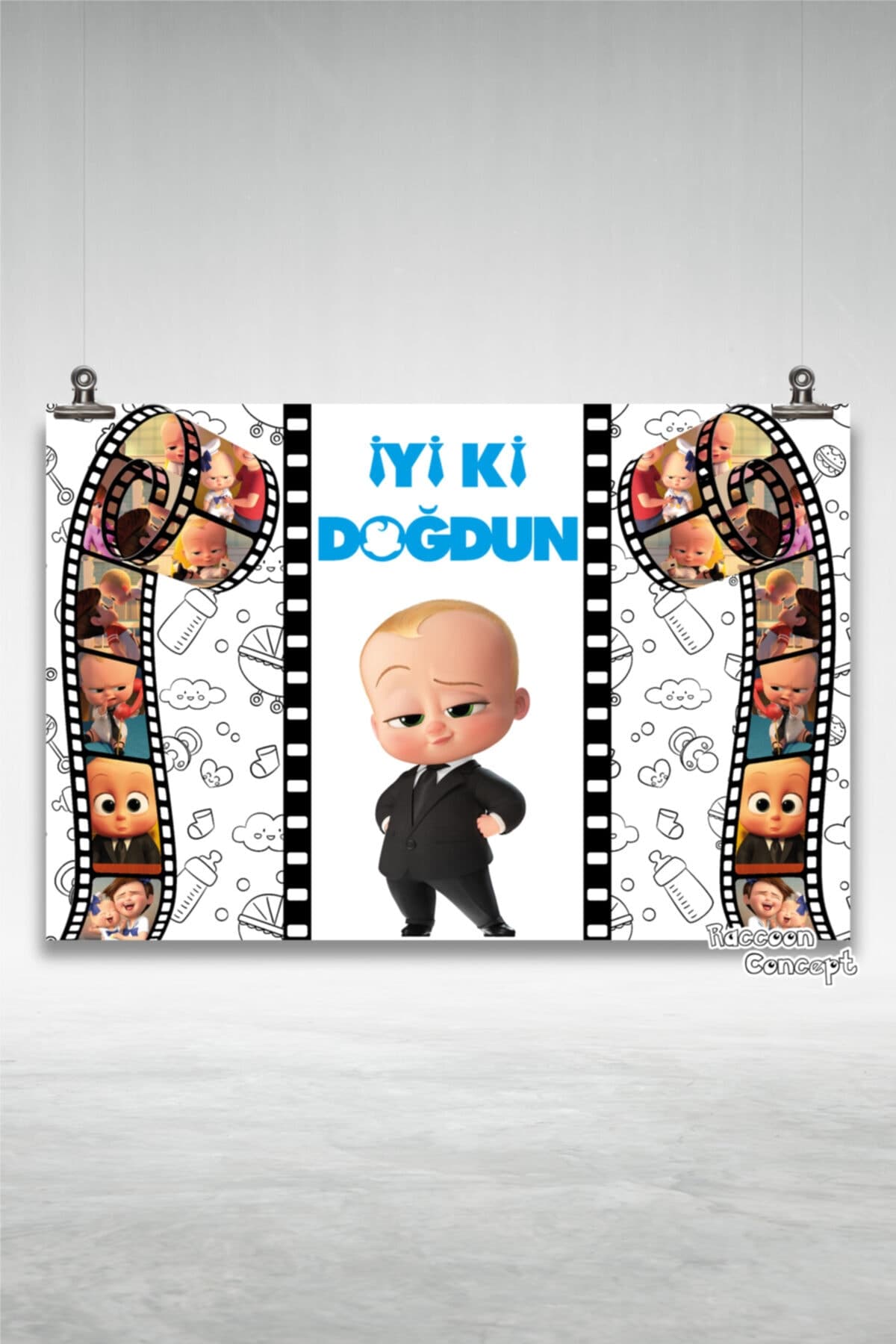 Boss Baby Temalı Doğum Günü Afişi 4