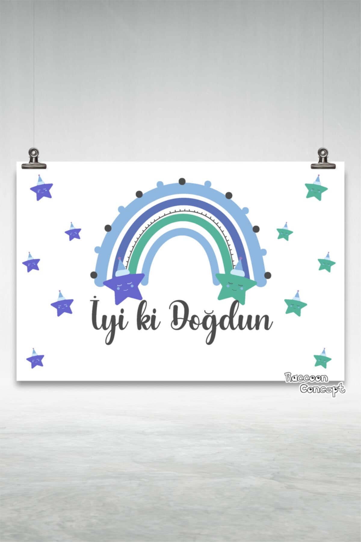Gökkuşağı Konsepti Doğum Günü Afişi 16
