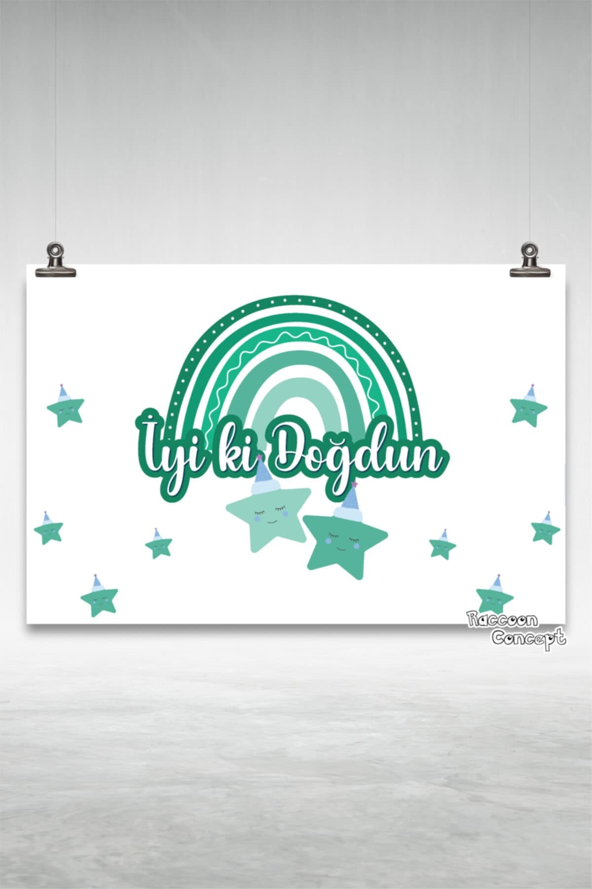 Gökkuşağı Konsepti Doğum Günü Afişi 8