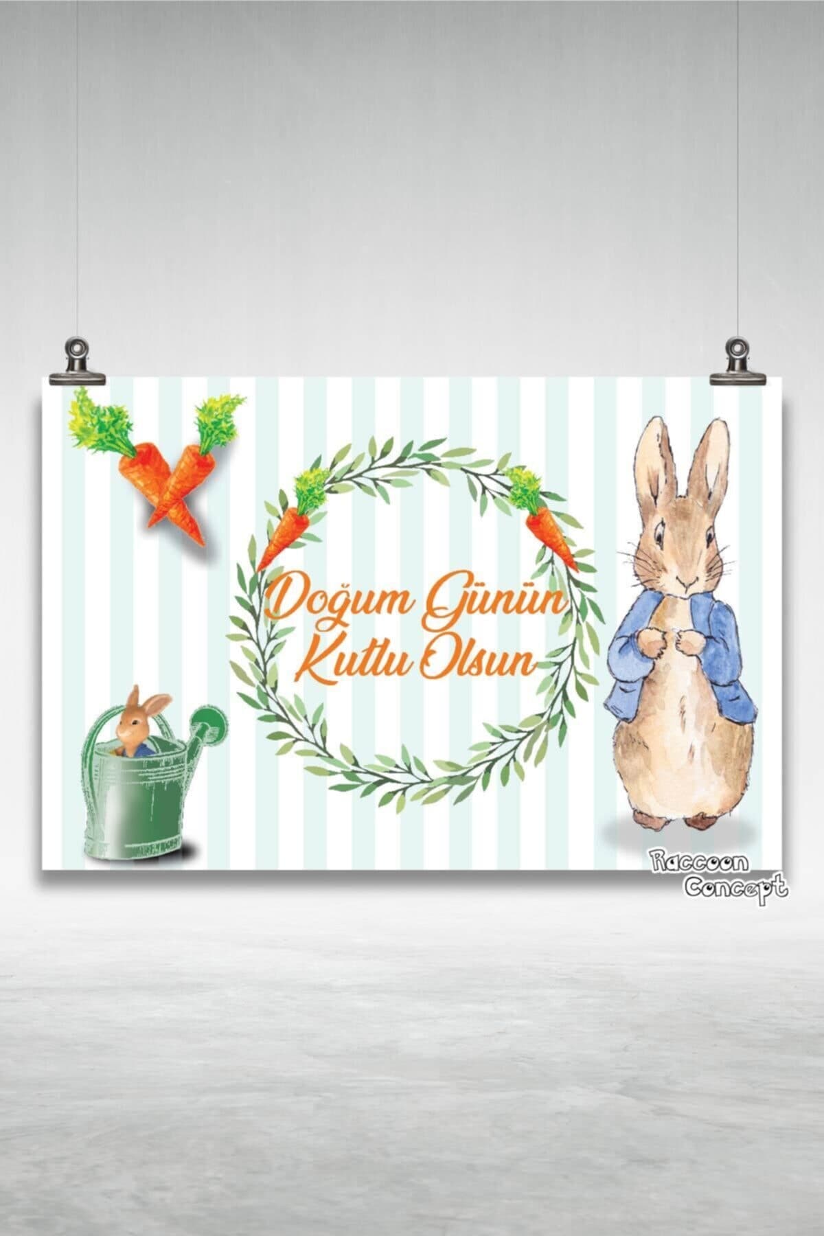 Peter Rabbit Temalı Doğum Günü Afişi