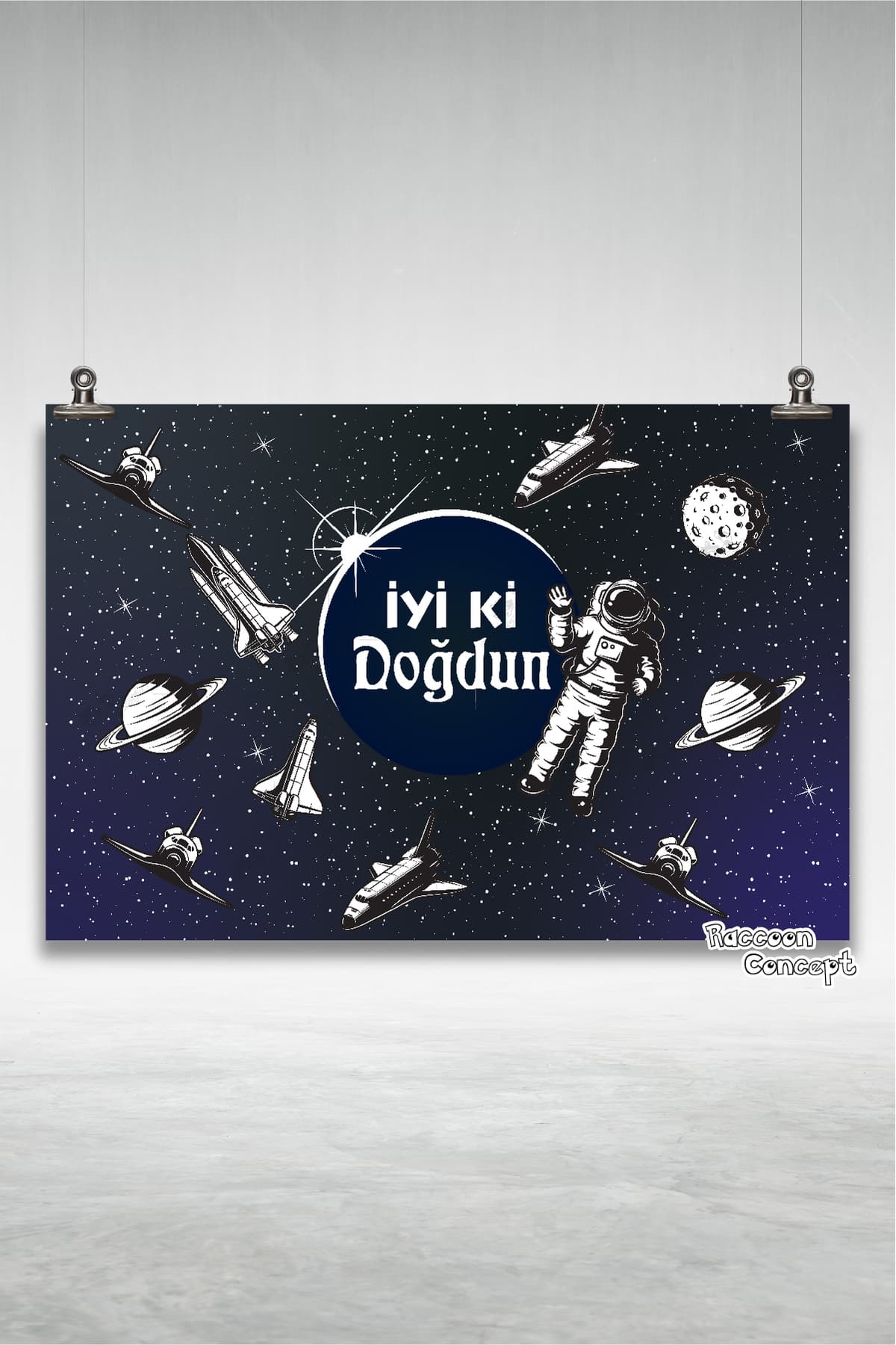 Uzay Temalı Doğum Günü Afişi 10