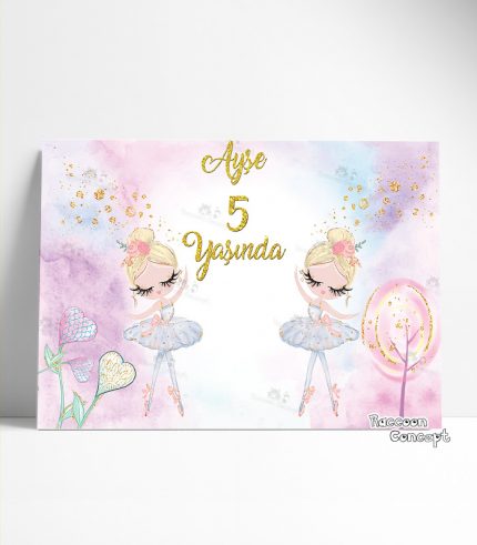 Balerin Temalı Doğum Günü Afişi