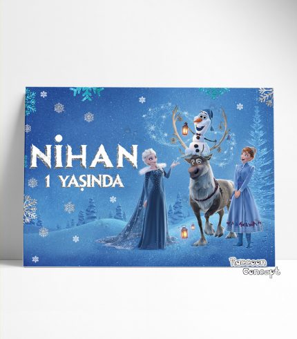 Elsa Temalı Doğum Günü Afişi